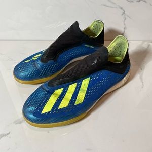 Indoor soccer shoes: adidas x tango 18+ indoor (blue)